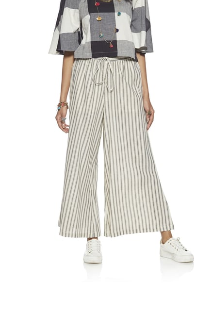 Bombay Paisley by Westside Off-White Striped Palazzos Bombay Paisley by Westside Off-White Striped Palazzos