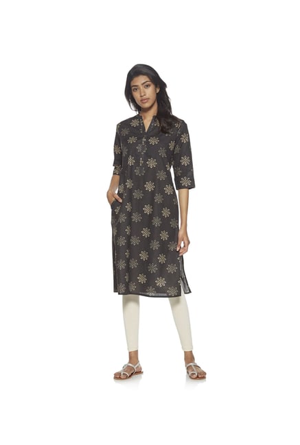 Utsa by Westside Black Floral Printed Kurta Utsa by Westside Black Floral Printed Kurta