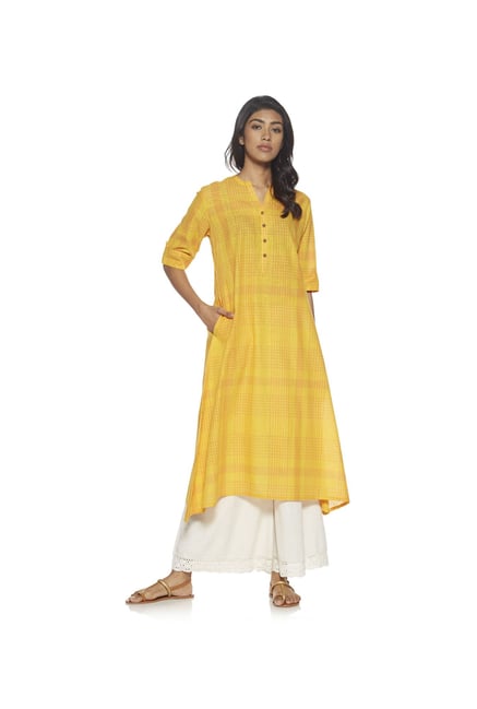 Utsa by Westside Yellow Checked Kurta Utsa by Westside Yellow Checked Kurta