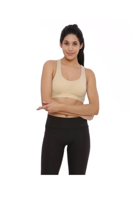 BRAG Beige Non Wired Padded Sports Bra BRAG Beige Non Wired Padded Sports Bra