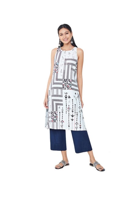 Global Desi White Printed Kurta Global Desi White Printed Kurta