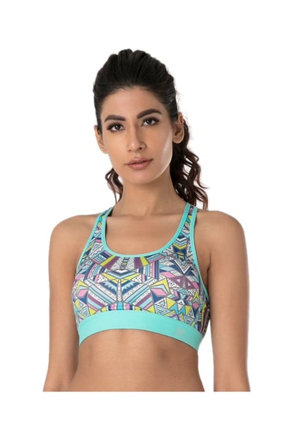 PrettySecrets Grey Print Cross Back Sports Bra PrettySecrets Grey Print Cross Back Sports Bra