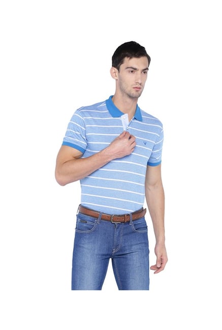Solly By Allen Solly Blue Regular Fit Polo T-Shirt Solly By Allen Solly Blue Regular Fit Polo T-Shirt