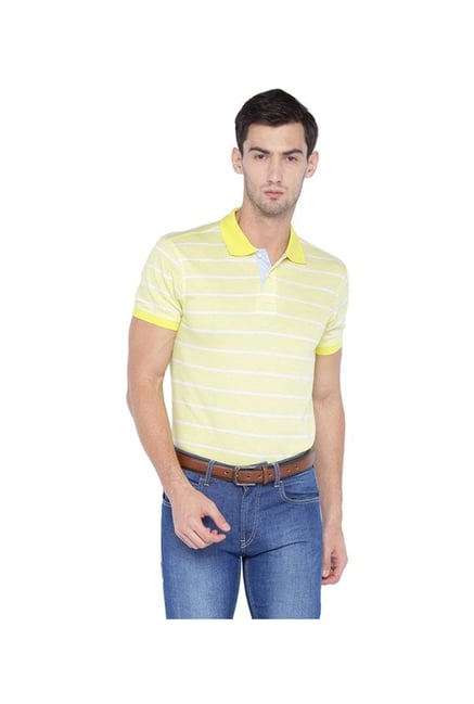 Solly By Allen Solly Yellow Regular Fit Polo T-Shirt Solly By Allen Solly Yellow Regular Fit Polo T-Shirt