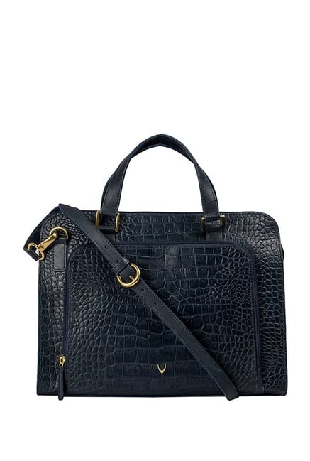 Hidesign Biscotte 02 Navy Textured Laptop Messenger Bag Hidesign Biscotte 02 Navy Textured Laptop Messenger Bag