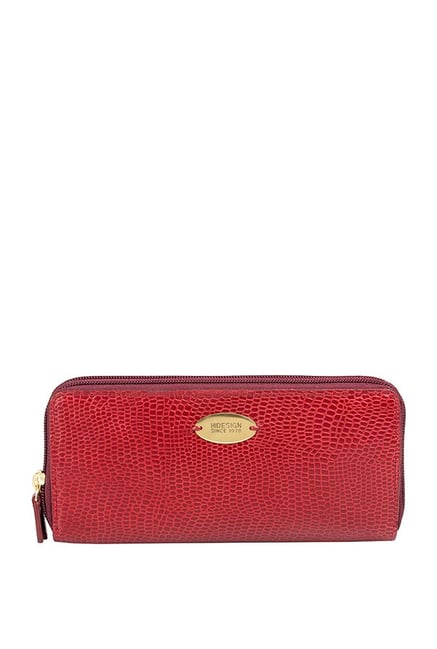 Hidesign Taurus W2 Red Textured Leather Wallet Hidesign Taurus W2 Red Textured Leather Wallet