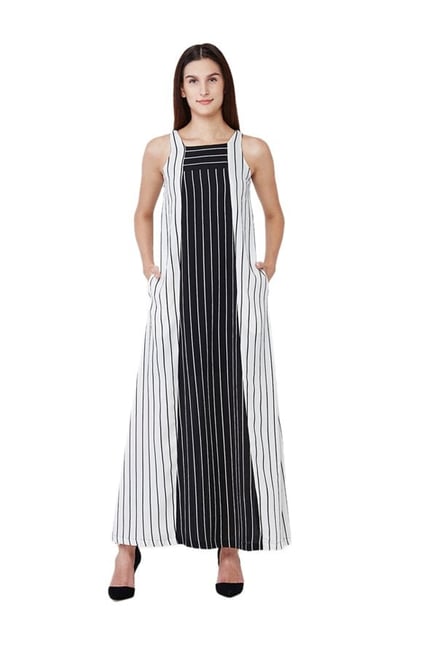 AND Black & White Striped Maxi Dress AND Black & White Striped Maxi Dress