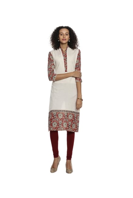 Soch Off White Printed Cotton Kurta Soch Off White Printed Cotton Kurta