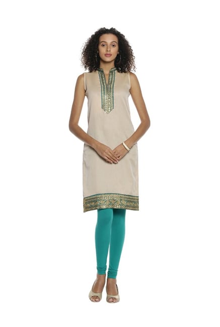 Soch Beige Embroidered Chanderi Kurta Soch Beige Embroidered Chanderi Kurta