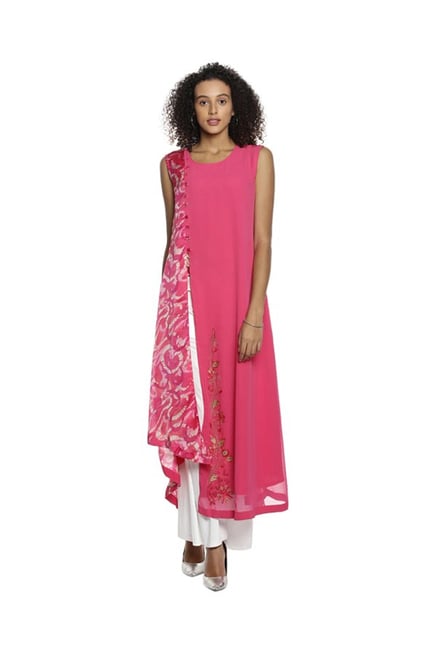 Soch Pink Printed Georgette Kurta Soch Pink Printed Georgette Kurta