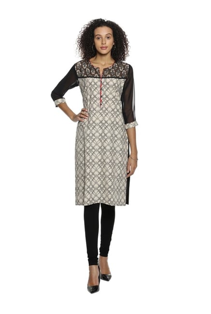 Soch Beige Printed Cotton Kurta Soch Beige Printed Cotton Kurta