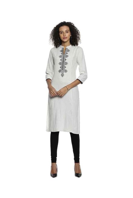 Soch Off White Embroidered Cotton Kurta Soch Off White Embroidered Cotton Kurta