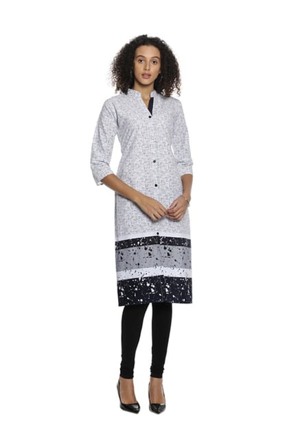 Soch Off White Printed Cotton Kurta Soch Off White Printed Cotton Kurta