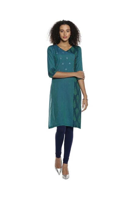 Soch Teal Printed Cotton Kurta Soch Teal Printed Cotton Kurta