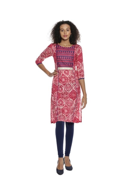 Soch Pink Printed Cotton Kurta Soch Pink Printed Cotton Kurta