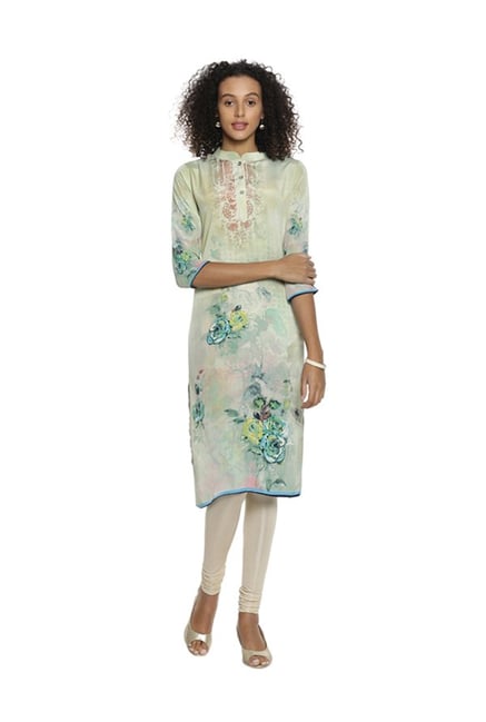 Soch Green Floral Crepe Kurta Soch Green Floral Crepe Kurta