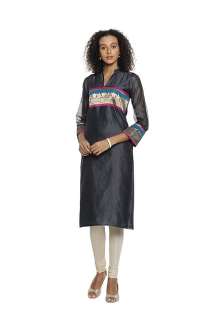 Soch Grey Embroidered Chanderi Kurta Soch Grey Embroidered Chanderi Kurta