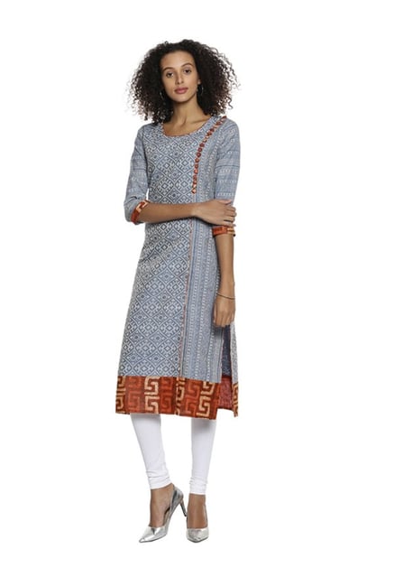 Soch Blue Printed Tussar Kurta Soch Blue Printed Tussar Kurta