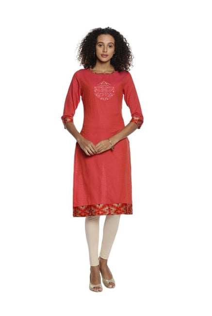 Soch Coral Embroidered Cotton Kurta Soch Coral Embroidered Cotton Kurta