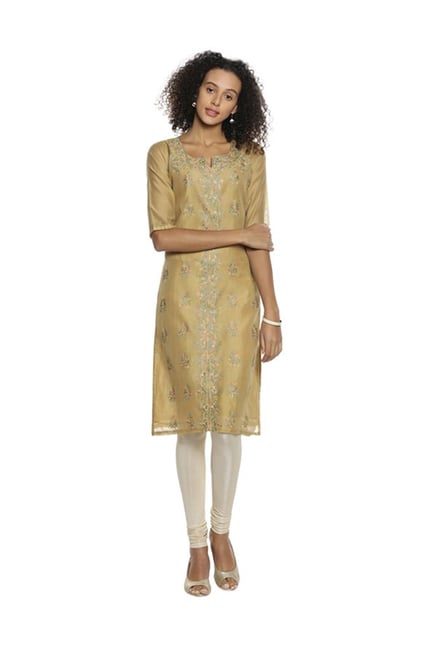 Soch Beige Embroidered Chanderi Kurta Soch Beige Embroidered Chanderi Kurta