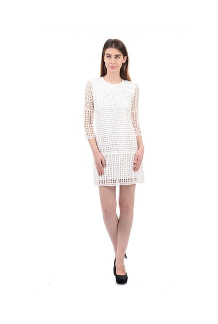 Elle White Lace Above Knee Dress Elle White Lace Above Knee Dress