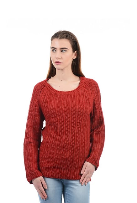 Elle Maroon Crochet Sweater Elle Maroon Crochet Sweater