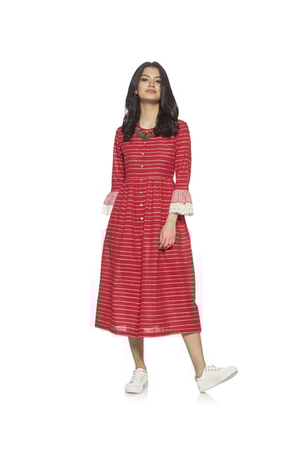 Bombay Paisley by Westside Red Striped Dress Bombay Paisley by Westside Red Striped Dress