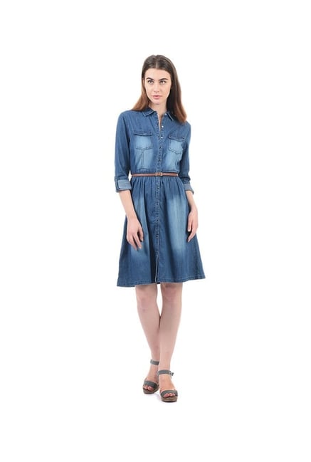 Elle Blue Knee Length Dress Elle Blue Knee Length Dress