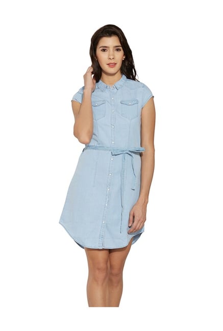 Kraus Light Blue Above Knee Dress Kraus Light Blue Above Knee Dress