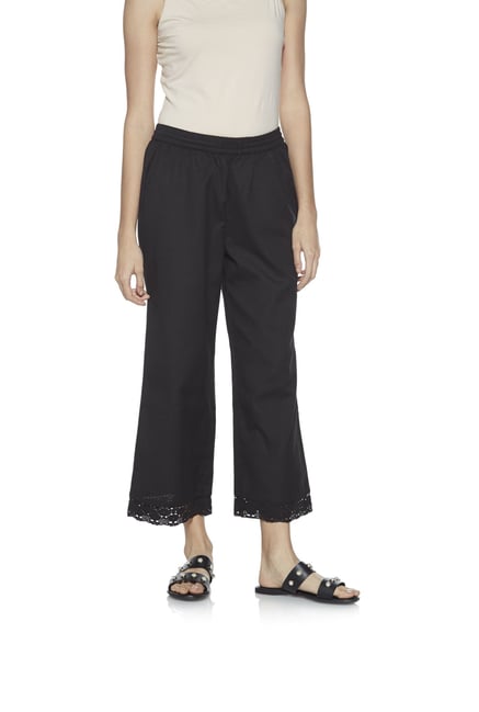 Utsa by Westside Black Crochet Palazzos Utsa by Westside Black Crochet Palazzos