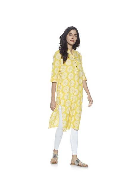 Utsa by Westside Yellow Pure Cotton Kurta Utsa by Westside Yellow Pure Cotton Kurta