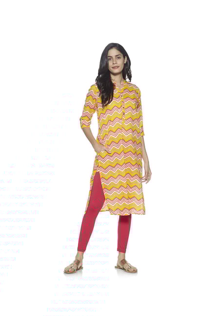Utsa by Westside Yellow Pure Cotton Kurta Utsa by Westside Yellow Pure Cotton Kurta