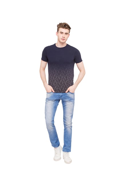 Globus Navy Rayon T-Shirt Globus Navy Rayon T-Shirt