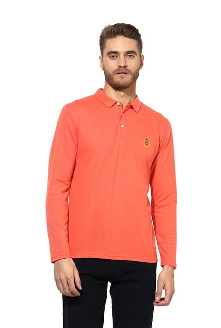 Red Tape Orange Solid Full Sleeves T-Shirt Red Tape Orange Solid Full Sleeves T-Shirt