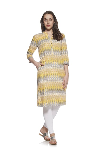Utsa by Westside Yellow Printed Kurta Utsa by Westside Yellow Printed Kurta