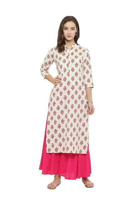 Varanga Off White Printed Kurta Varanga Off White Printed Kurta