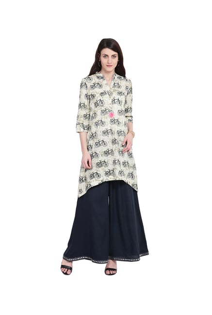 Juniper Off White Printed Cotton Kurta Juniper Off White Printed Cotton Kurta