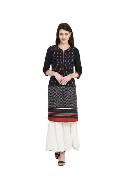 Juniper Black Printed Cotton Kurta Juniper Black Printed Cotton Kurta