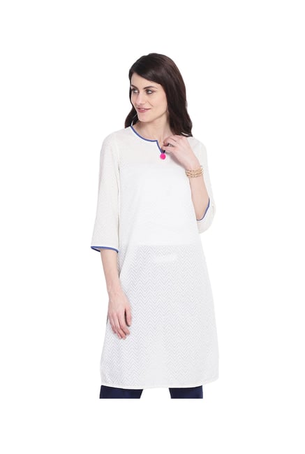 Juniper White Printed Cotton Kurta Juniper White Printed Cotton Kurta
