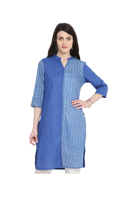 Juniper Blue Printed Cotton Kurta Juniper Blue Printed Cotton Kurta