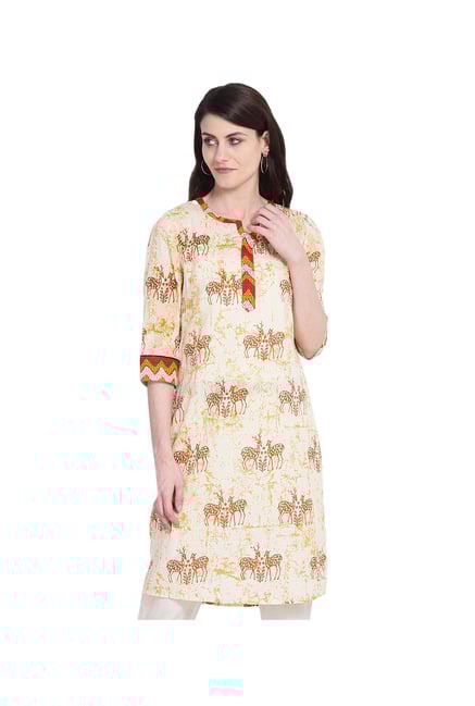 Juniper Cream Printed Cotton Kurta Juniper Cream Printed Cotton Kurta