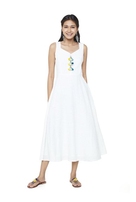 Global Desi White Striped Dress Global Desi White Striped Dress
