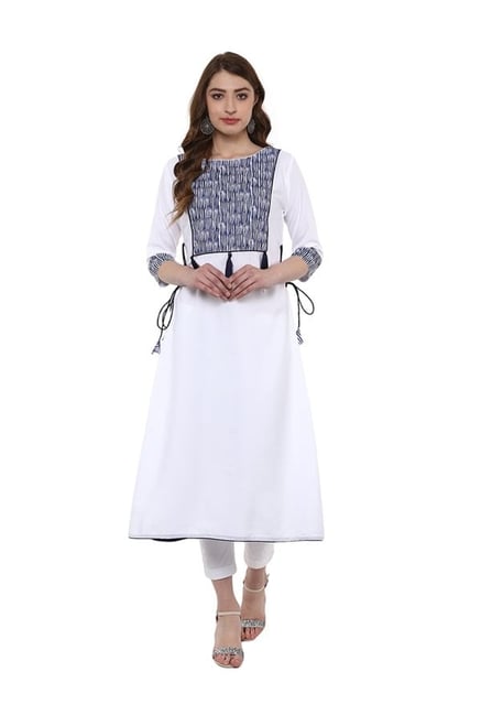 Ziyaa White Printed Crepe Kurta Ziyaa White Printed Crepe Kurta