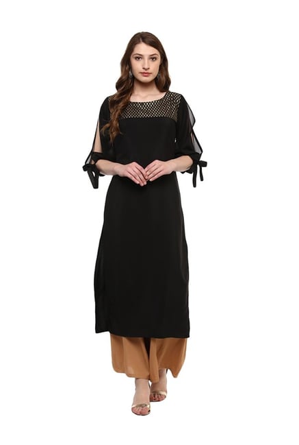 Ziyaa Black Printed Crepe Kurta Ziyaa Black Printed Crepe Kurta