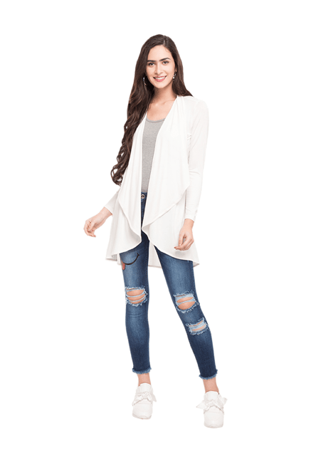 Globus White Rayon Viscose Shrug Globus White Rayon Viscose Shrug