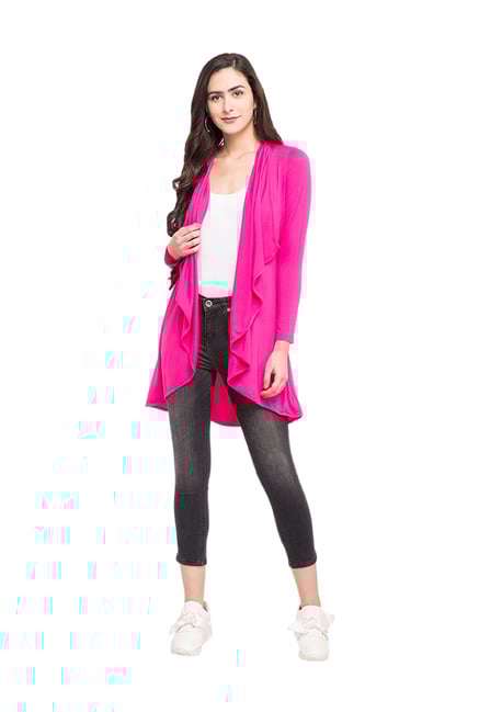 Globus Pink Rayon Viscose Shrug Globus Pink Rayon Viscose Shrug