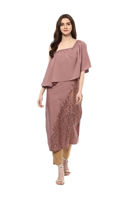 Ziyaa Blush Printed Crepe Kurta Ziyaa Blush Printed Crepe Kurta