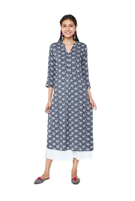 Global Desi Black Printed Kurta Global Desi Black Printed Kurta