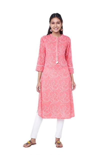 Global Desi Pink Printed Kurta Global Desi Pink Printed Kurta