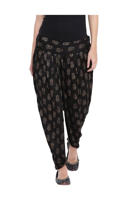 9rasa Black Block Print Rayon Viscose Dhoti 9rasa Black Block Print Rayon Viscose Dhoti